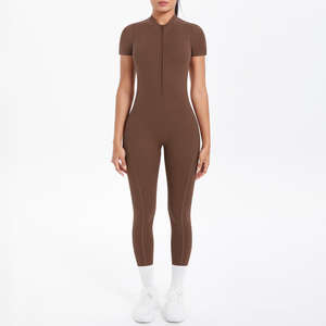 New Solid Plus Size High Waist <b>Leggings</b> Fitness Yoga Clothes Set <b>Women</b> One Piece Yoga Sports Jumpsuit Workout Outfit - Product Image 1