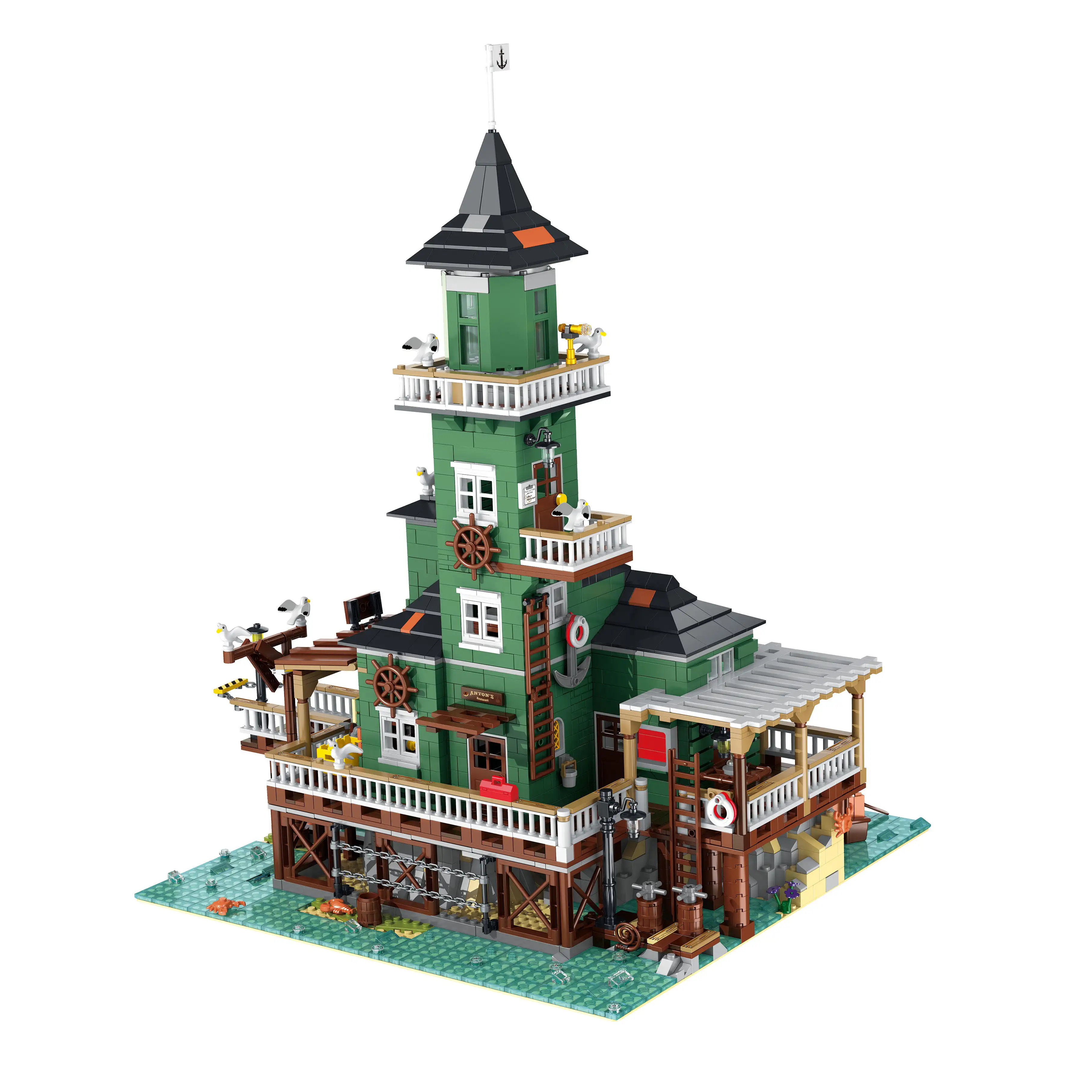 Aandringen Op 30105 Vuurtoren Model Tiny House Kerstcadeaus 3d Puzzels Kinderen Meisjes Speelgoed Voor Blokken Modelbouw Speelgoed