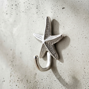 Premium Star Shape Metal Wall <b>Hook</b> With Silver Finish For Clothing Storage Novelty Design Drill Installation Stylish Home Decor - Product Image 1