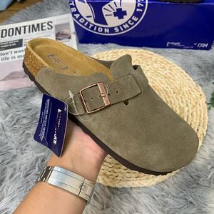 Birkenstocks Confortables d'Hiver pour Femmes, <span class=keywords><strong>Sandales</strong></span> Compensées, Chaussettes à Semelle Épaisse, Cuir Véritable, Bois, Faux Cuir, Fourrure - Product Image 4