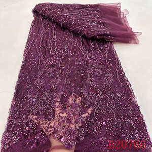 Nouveau style personnalisé <span class=keywords><strong>prix</strong></span> de gros <span class=keywords><strong>Chantilly</strong></span> et tissu de dentelle suisse à paillettes en cristal - Product Image 6