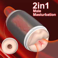 SacKnove Adult Neuheit 2 in 1 Double Ended Oral Anal Aircraft Cup Schub trainer Squeeze Männliche Masturbation für Männer Sexspielzeug