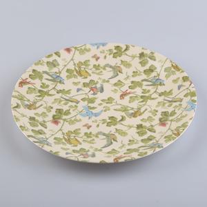 Assiette à fruits en mélamine jaune de 7,5 pouces avec motif végétal imprimé au design élégant - Product Image 4