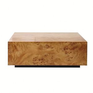 Mesa de Centro Redonda de Madera Maciza Estilo Americano Tradicional con Color Personalizable para Muebles de Sala - Product Image 1