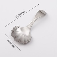 Accessoires pour le thé : Cuillère doseuse en acier inoxydable 304 en forme de coquille pour café et thé, cuillère à thé en vrac, cuillère à sucre