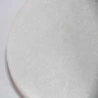 Sous-verres en marbre blanc faits à la main, lot de 4, résistants à la chaleur, design zen asiatique, écologiques, diamètre 10 cm, pour café, thé, vin, tasses et mugs