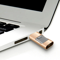 Stik memori 4 in 1, Flash Drive USB 32GB 16GB 256GB 3.0 GB, stik memori 64GB 128GB untuk ponsel Cle Drive