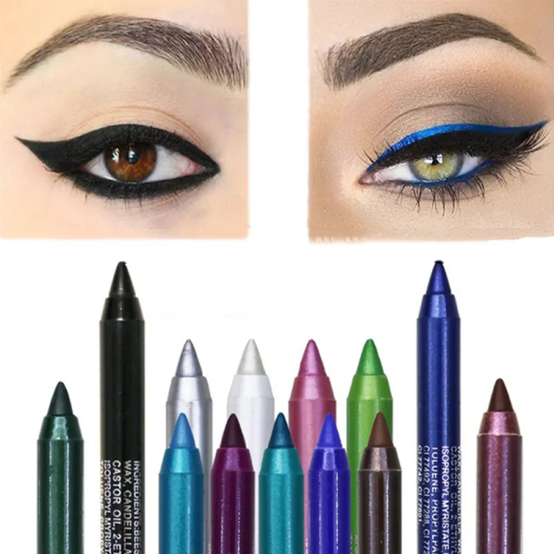 Wholesale Waterproof Not Blooming Eyeliner Pencil Long-lasting No Fade Women Sexy Colorful Eye Liner Liquid Pen Makeup Cosmetic