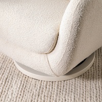 Fauteuil inclinable pivotant NOVA pour chambre d'enfant, avec base en bois et revêtement en tissu, pour salon