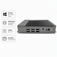 PC industriel sans ventilateur basse consommation Intel N100 12e génération DDR4 SODIMM double LAN HDMI DP Type-C Win11 Linux pour l'automatisation des points de vente