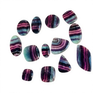 Cabochon de pierres précieuses en vrac, multi-fluorite naturelle, forme mixte polie, cabochon en cristal de toutes tailles pour la fabrication de pendentifs et de bijoux - Product Image 1