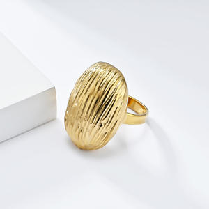 Geometric Titanium Steel <b>Ring</b> 18K Gold Plated Women's Fashion Daily Wear - Product Image 3