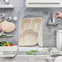 TEANHE T065 Hittebestendige voedselcontainers van bagasse, gelamineerd met CPET/PLA-folie, geschikt voor bezorging van maaltijden.