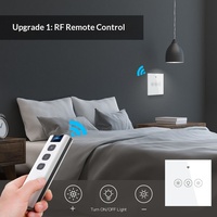 Interrupteur intelligent Wi-Fi tactile et dimmable pour la maison, avec contrôle vocal et minuterie via application, panneau en verre trempé de style européen pour le contrôle de l'éclairage