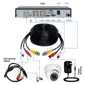 Ventas calientes Cable RCA HD Audio video Power Security Camera Cable Cobre para CCTV DVR Sistema de vigilancia