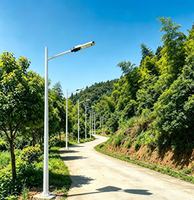 Lampadaire solaire LED tout-en-un en alliage d'aluminium pour extérieur, batterie intégrée, étanche IP65, garantie 5 ans, certifié ROHS CE, 3000-6500K