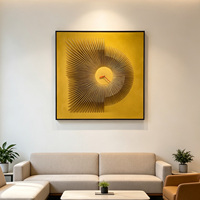 Décoration murale 3D abstraite de luxe, peinture murale moderne carrée sculptée avec cadre, tailles personnalisées disponibles