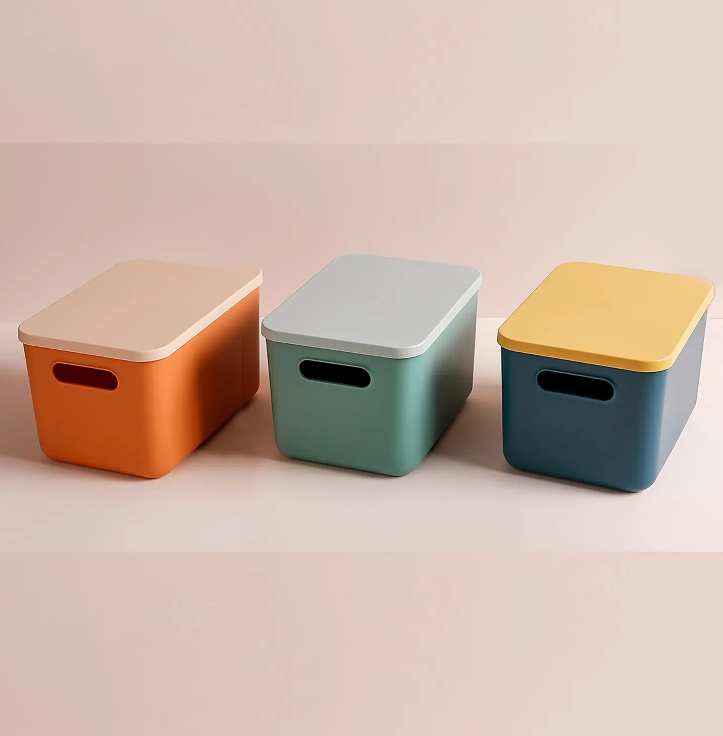 Großhandel Custom Mit Abdeckung Square Seal Haushalts taschen Veranstalter Boxen Container Kunststoff