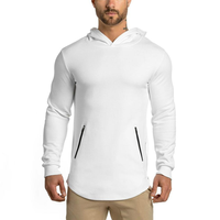 Sweat-shirt à capuche personnalisable pour homme, en coton respirant de qualité supérieure, avec logo personnalisé, idéal pour le sport et la gym
