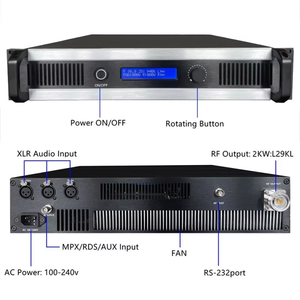 送料无料2KW放送FMトランスミッタラジオステーション教会ドライブインスーパーマーケットコミュニティ屋外イベント放送 - Product Image 2