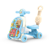 ITTL 6 en 1 enfants marcheurs en plastique jouets bébé poussette multifonction jeu table chaise berçante pousser marcheur activité jouets