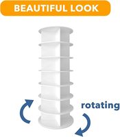 Tour de porte-chaussures rotative Lazy Susan à 7 niveaux 360 degrés affichage en bois pour usage domestique pour cuisine salle de bain salon stockage
