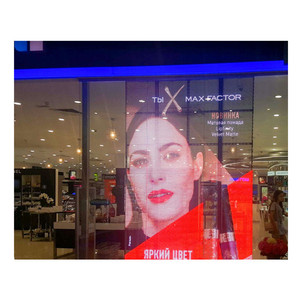 High Definition LED Screen Curtain <b>Wall</b> Transparent TV <b>Display</b> Glass Window P3.91 Full-color P3.9-7.81 Transparent Led Screen P3 - Product Image 5