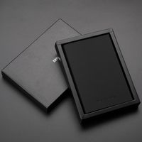 Logo personnalisé en relief Spot UV Offre Spéciale couverture souple Pages intérieures noires carte papier Journal couverture en cuir PU carnet noir