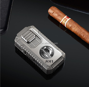 JOFI Windproof Blue Flame Portable <b>Cigar</b> Torch <b>Lighter</b> <b>Cigar</b> <b>Lighter</b> With Cutter Punch Custom Logo for Wholesale <b>Cigar</b> Shop - Product Image 1