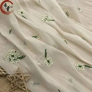 New Arrival Breathable Lightweight Elegant Georgette embroidery Organza Fabric Suitable for Wedding Dress and Summer Wearing