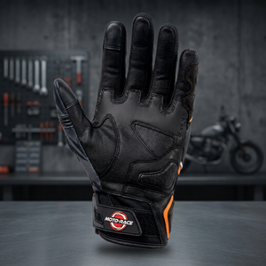 Men's Black Leather Motorcycle <b>Gloves</b> Breathable All Seasons Wear - Product Image 2