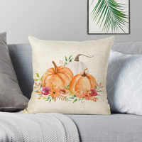 Housse de coussin décorative pour la maison, motif citrouille d'Halloween, 100 % polyester écologique, fermeture éclair, couleurs vives pour un intérieur moderne