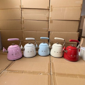 <strong>Retro</strong> Whistle <strong>Kettle</strong> with Pot Cover Modern and Simple Design for Induction Cooker and Open Flame 2.3L Water Boiler - Product Image 1