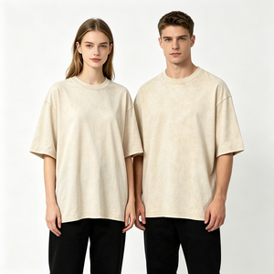 <b>White</b> Label 100% Cotton Acid Wash Oversized <b>Tshirt</b> Men Custom Size Dropshipping Breathable Urban T Shirt - Product Image 2