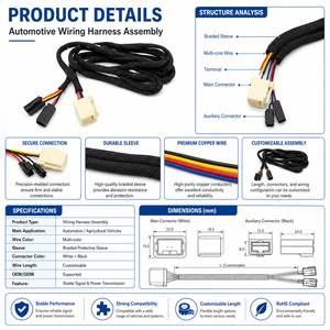 Rakitan Kabel Berlapis Pita Kain untuk Kelistrikan Otomotif Kustom, Modifikasi Mobil, Produsen OEM ODM - Product Image 3