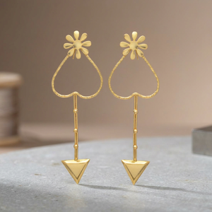 Boucles d'oreilles en laiton faites à la main, boucles d'oreilles en laiton avec pierres précieuses, boucles d'oreilles tendance, boucles d'oreilles bohèmes - Product Image 3
