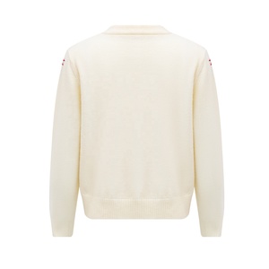 Tùy Chỉnh Dễ Thương Sang Trọng Hoa Thêu Đan Cardigan Phụ Nữ Thiết Kế 3D Ngọc Trai Cổ Điển Thiết Yếu Thêu Áo Len Phụ Nữ - Product Image 2