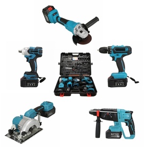 Juego de Herramientas Eléctricas Inalámbricas Portátiles OEM de 5 Piezas, 21V, Juego Combinado con Martillo, Taladro de Impacto, Amoladora Angular, Llave Inglesa y Estuche Rígido - Product Image 1