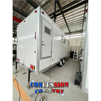 Remorque de bureau mobile de 20 pieds sur roues, bureau de chantier extérieur pour la construction, remorque de bureau caravane avec salle de bain