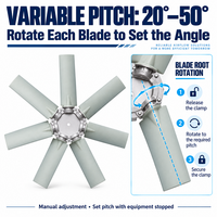 Pale de ventilateur à pas variable, 7 pales, en polyamide renforcé de fibre de verre, faible bruit, pour véhicule d'ingénierie, bulldozer, réducteur