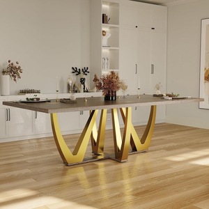 <span class=keywords><strong>Tavolo</strong></span> da Pranzo in <span class=keywords><strong>Legno</strong></span> Massello con Struttura in Metallo, Arredamento di Lusso per Sala da Pranzo - Product Image 2