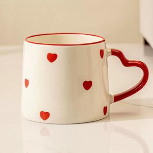 Mug à café ou à thé en porcelaine sous-glaçure à motif de cœur rouge, boîte cadeau, passe au micro-ondes et au lave-vaisselle, excellent cadeau pour la Saint-Valentin - Product Image 2