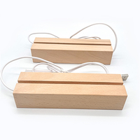 Base de lumière led en bois Base de lampe en bois Rectangle en bois avec câble USB pour acrylique Lumière chaude lumière de base led pour acrylique