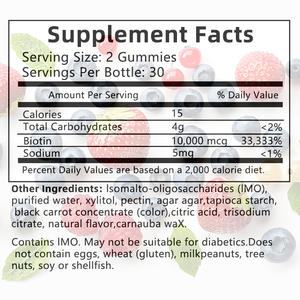 Gummies à la biotine haute puissance avec biotine et supplément de sodium pour améliorer l'hydratation de la peau et renforcer les cheveux et les ongles - Product Image 3