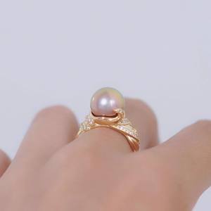 WENCHI 11613 Accessoire DIY, Bague en Argent S925 Tendance et à la Mode avec Perles Rondes de 10-13mm, Support Vide pour Bijoux en Perles, Chine - Product Image 4