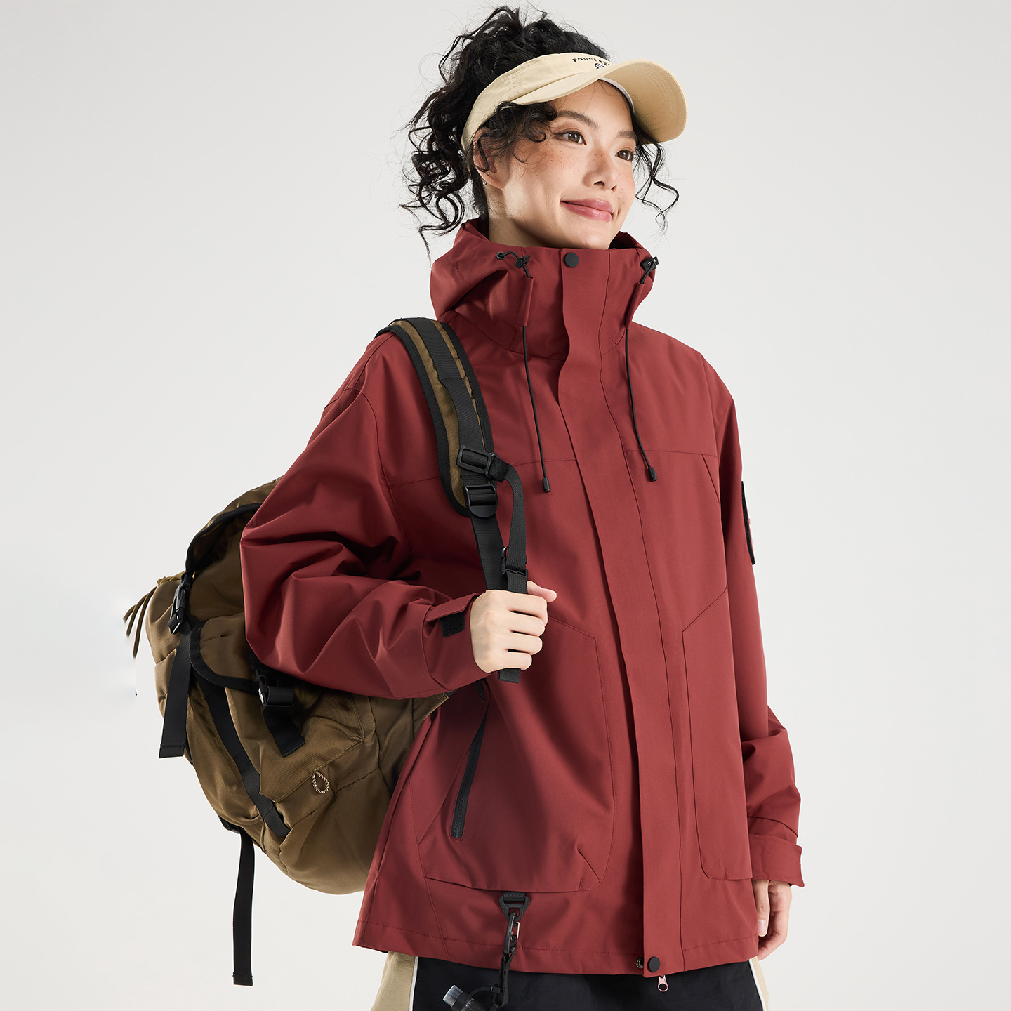 Manteau rouge foncé pour femme