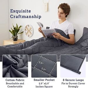 <span class=keywords><strong>Couverture</strong></span> <span class=keywords><strong>lestée</strong></span> de sommeil en bambou 100% certifiée OEKO, 15 lb, pour adultes, thérapie par le froid par gravité, été - Product Image 2