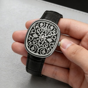 カスタムロゴ入りメンズクォーツ腕時計、合金＆レザーストラップ、ファッショナブルなパーソナライズデザイン、ユニークな文字盤の腕時計 - Product Image 4