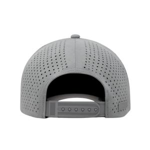 Casquette de golf OEM personnalisée en maille perforée avec logo, 5 panneaux, visière légèrement incurvée, snapback, patch en caoutchouc imperméable - Product Image 4