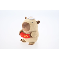 Bonito juguete de peluche de carpincho con expresión juguetona, cuerpo suave y sonido chirriante.